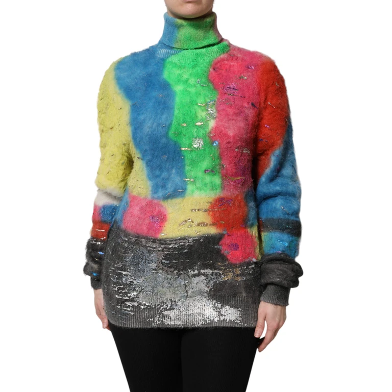 Dolce & Gabbana Multicolor Mohair Turtleneck Pullover Sweater Nylon Wool Clothing - Women