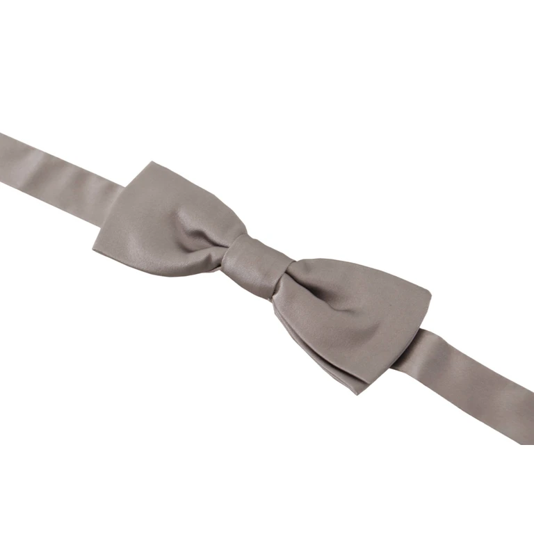 Dolce & Gabbana Silver Silk Slim Adjustable Neck Papillon Tie - Men