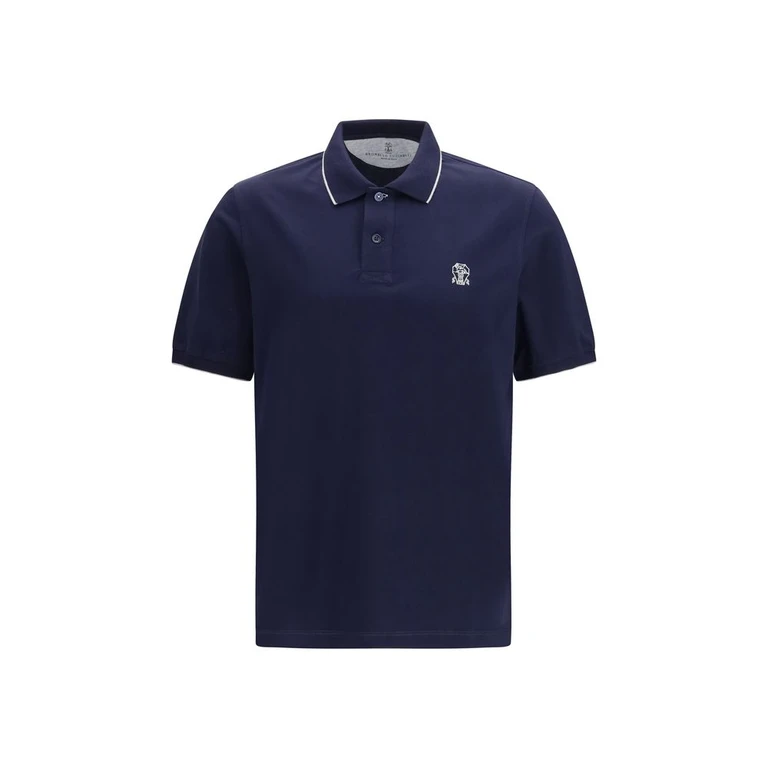 Brunello Cucinelli Blue Cotton Polo Shirt - Men