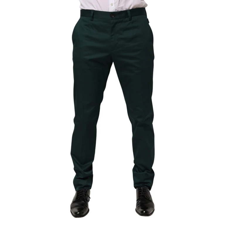 Dolce & Gabbana Green Cotton Formal Dress Men Trouser Pants Co+03 - Men