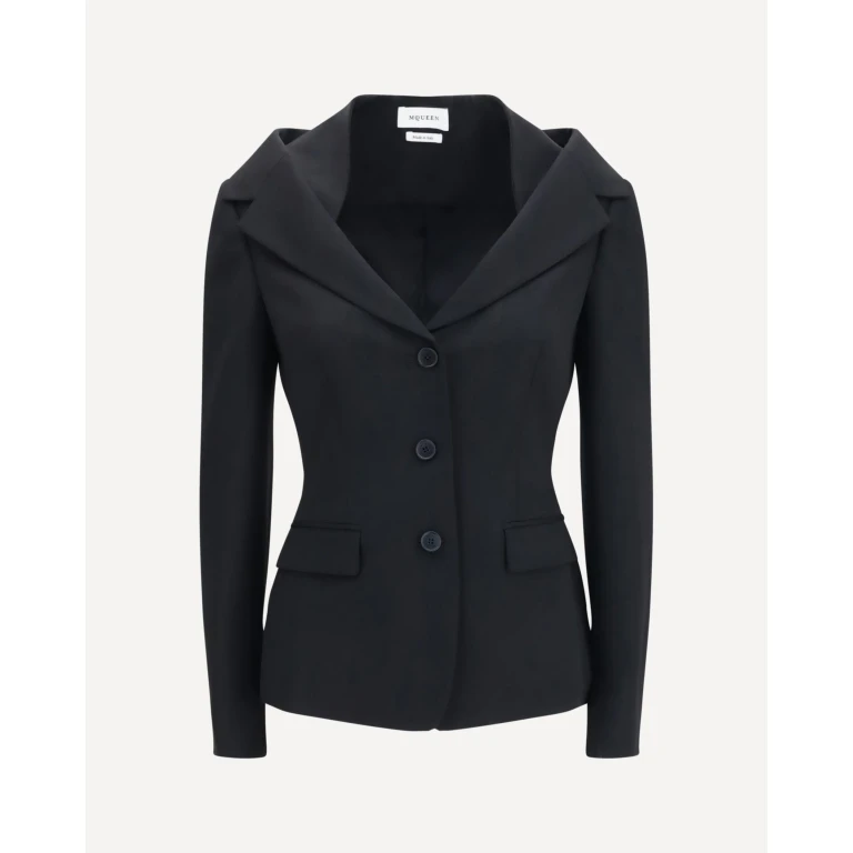 ALEXANDER McQUEEN Structured off-shoulder Jacket with harness details Female 42