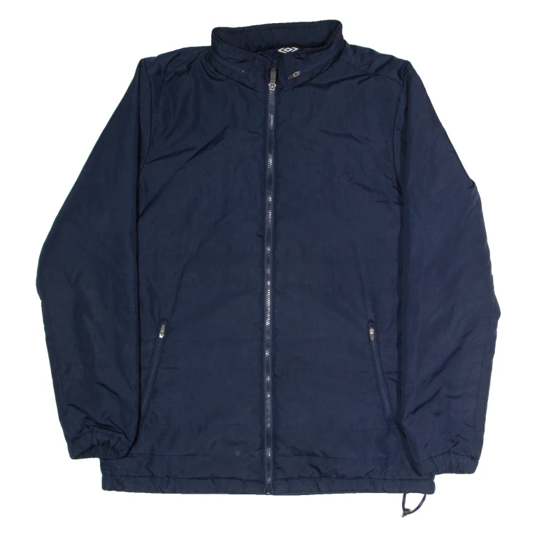 UMBRO Insulated Mens Puffer Jacket Blue Hooded M