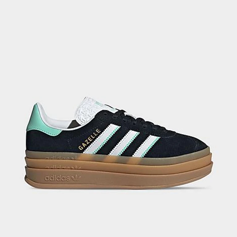 adidas Girls' Big Kids Originals Gazelle Bold Casual Shoes in Core Black/Cloud White/Gum Size: 3.5