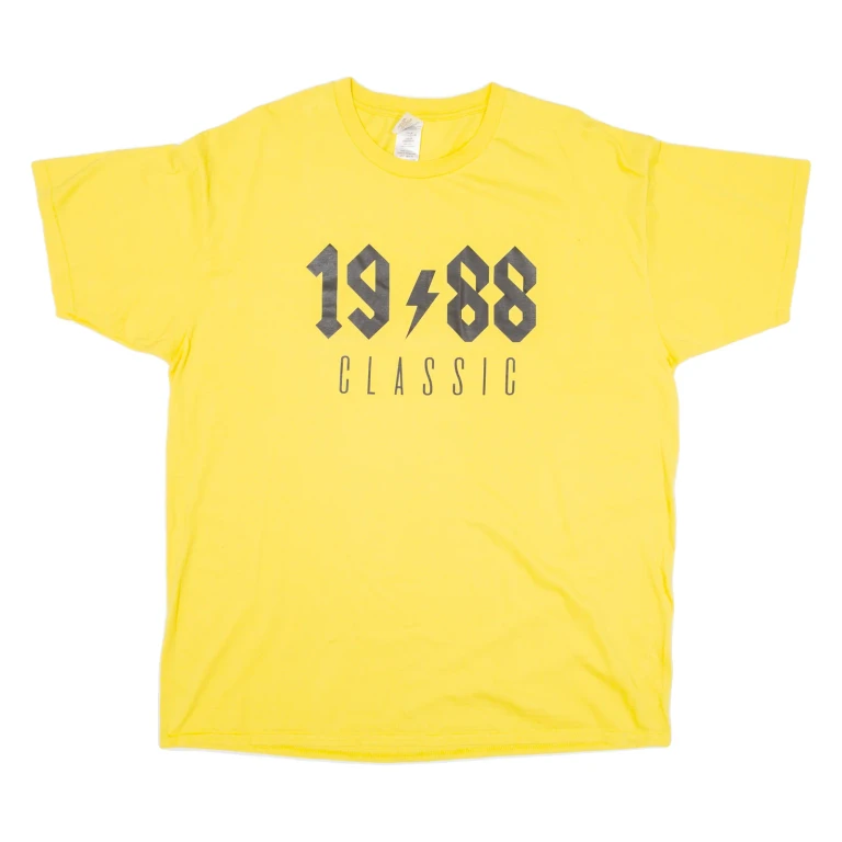 GILDAN Womens Band T-Shirt Yellow 3XL