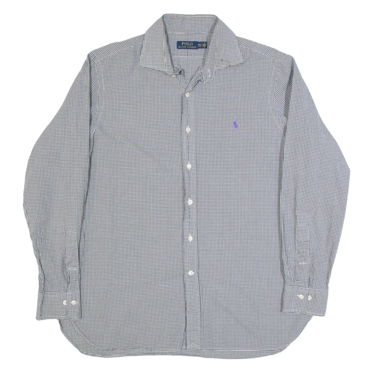 POLO RALPH LAUREN Mens Shirt Black Gingham Long Sleeve L