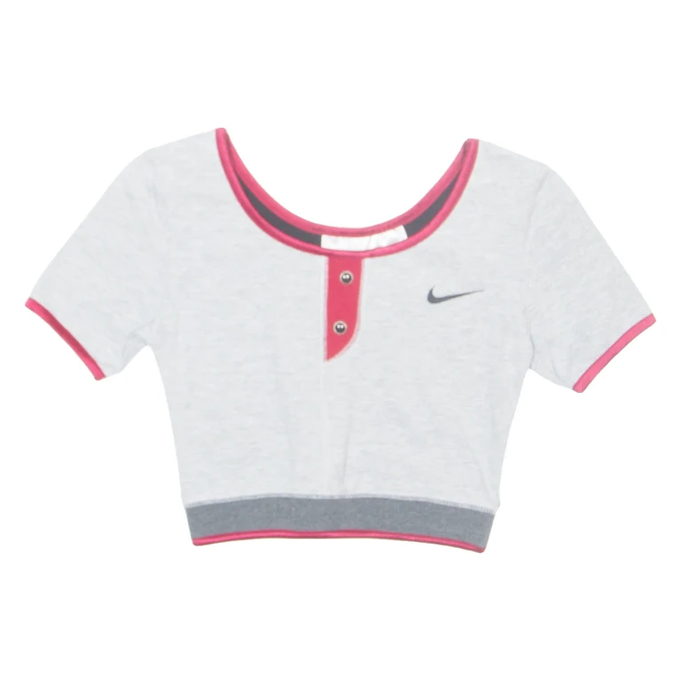 NIKE Cropped Womens T-Shirt Grey UK 6