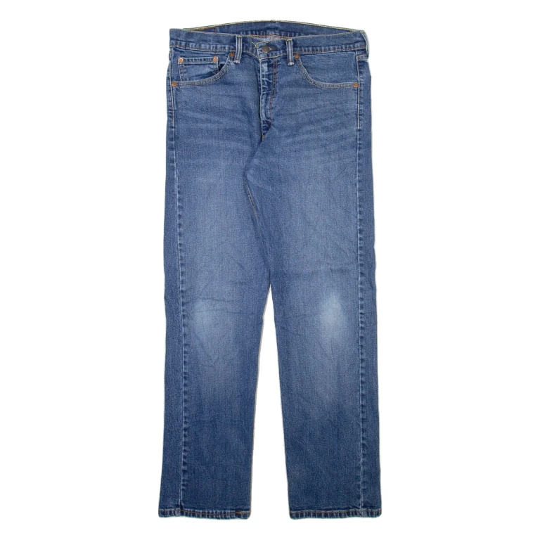 LEVI'S 505 Jeans Mens Blue Regular Straight Stone Wash W36 L32
