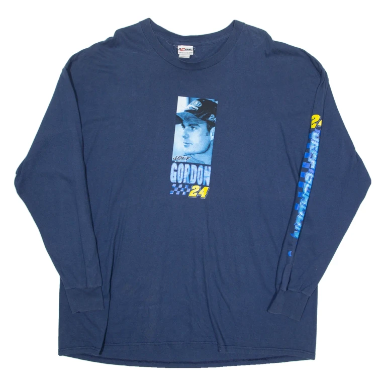 CHASE AUTHENTICS Jeff Gordon Dupont Chevrolet Racer Mens T-Shirt Blue USA 2XL