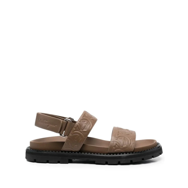 Ferragamo Gancini Debossed Sandals