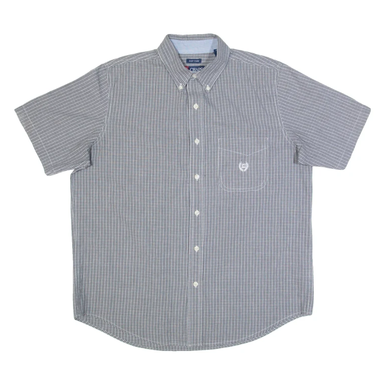 CHAPS Mens Shirt Black Check L