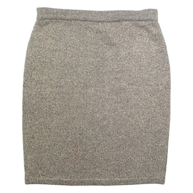 ANDREA MARE Womens Straight Skirt Gold Knee Length Striped M