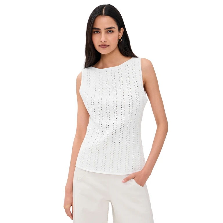 Theory Texture Boat Neck Top white - 100 S