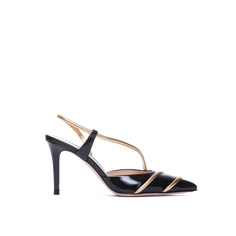 Black Lamb Leather High Heel Pumps - Women