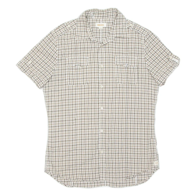 DIESEL Womens Shirt Brown Check L