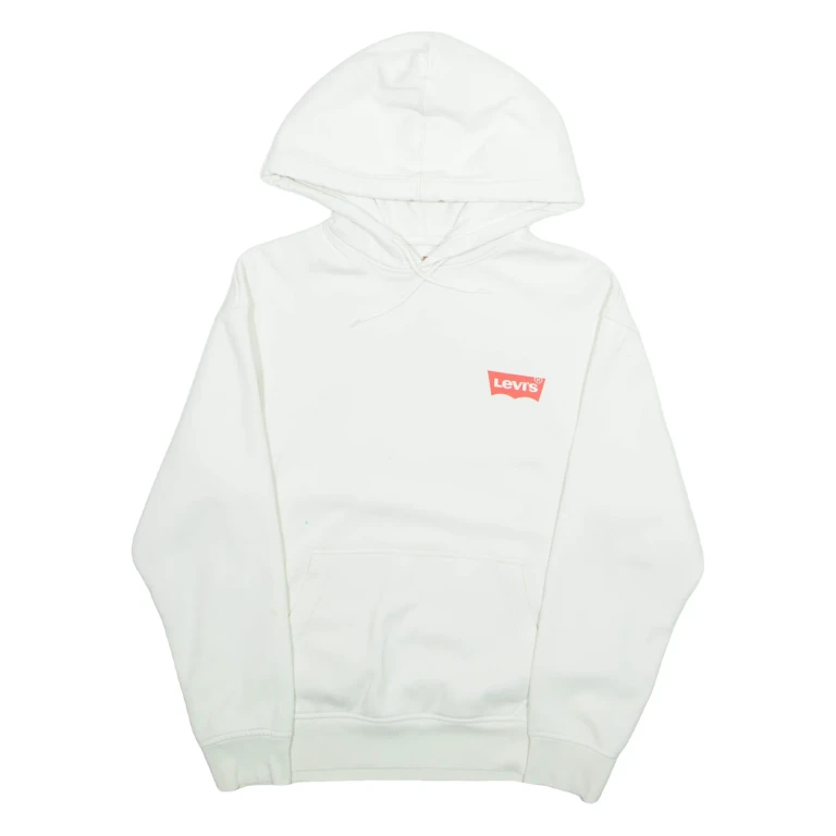 LEVI'S Relaxed Mens White Hoodie XS