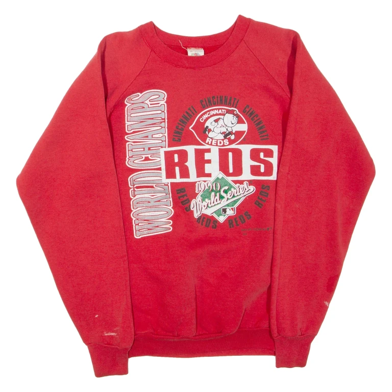 FRUIT OF THE LOOM Cincinnati Reds Mens Sweatshirt Red Crew Neck USA XL