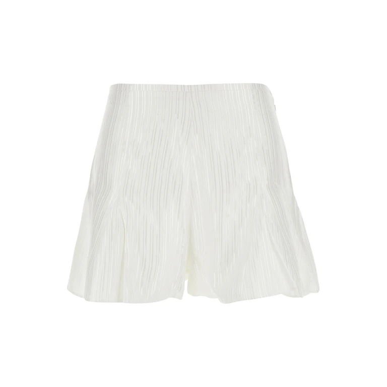 Striped Cotton-Blend Shorts with Side Zip Closure (115665400)