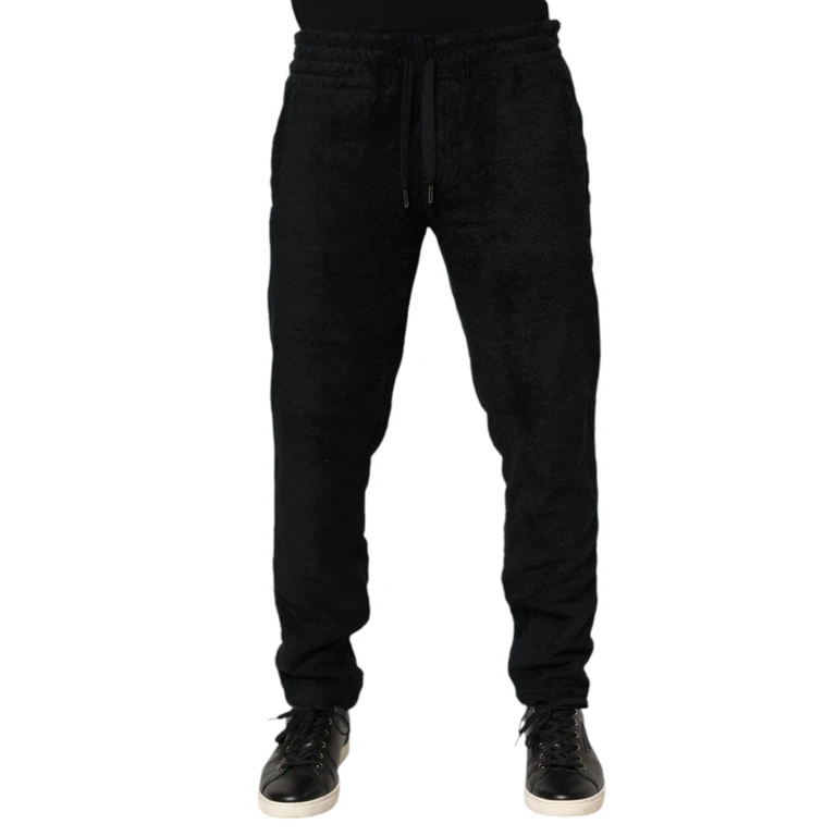 Dolce & Gabbana Black Cotton Logo Men Jogger Sweatpants Pants - Men