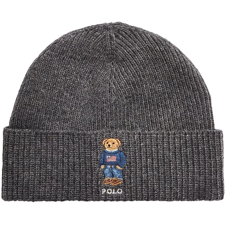 Men's Solid Flag Bear Beanie Hats