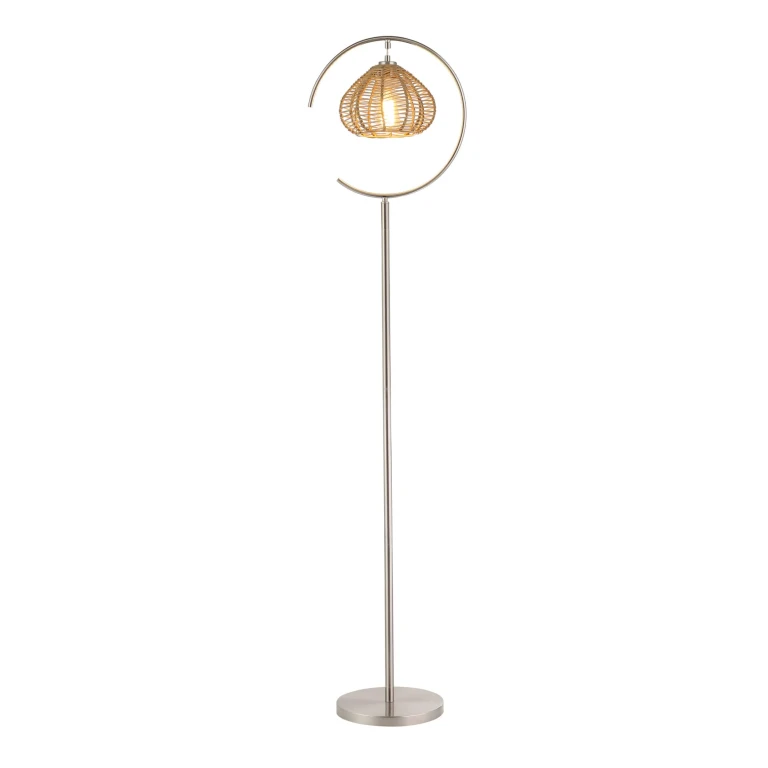 Floor lamp with Rattan shade