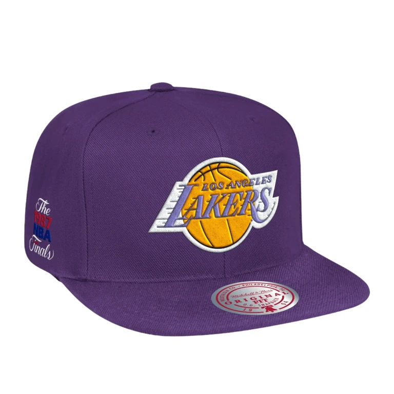 Los Angeles Lakers HWC 1987 Finals Patch Men Snapback Hat Purple