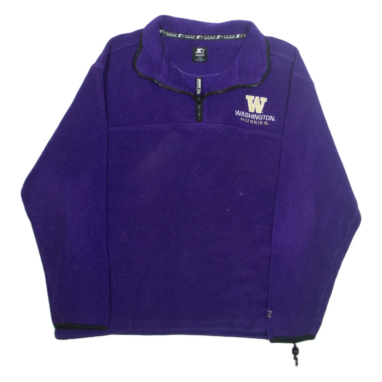 STARTER Mens Fleece Jacket Purple USA L