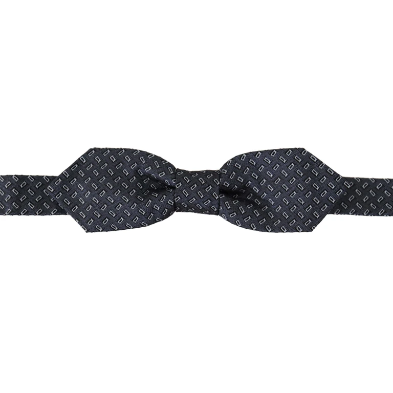 Blue Gray Polka Dot Silk Neck Papillon Tie - Men