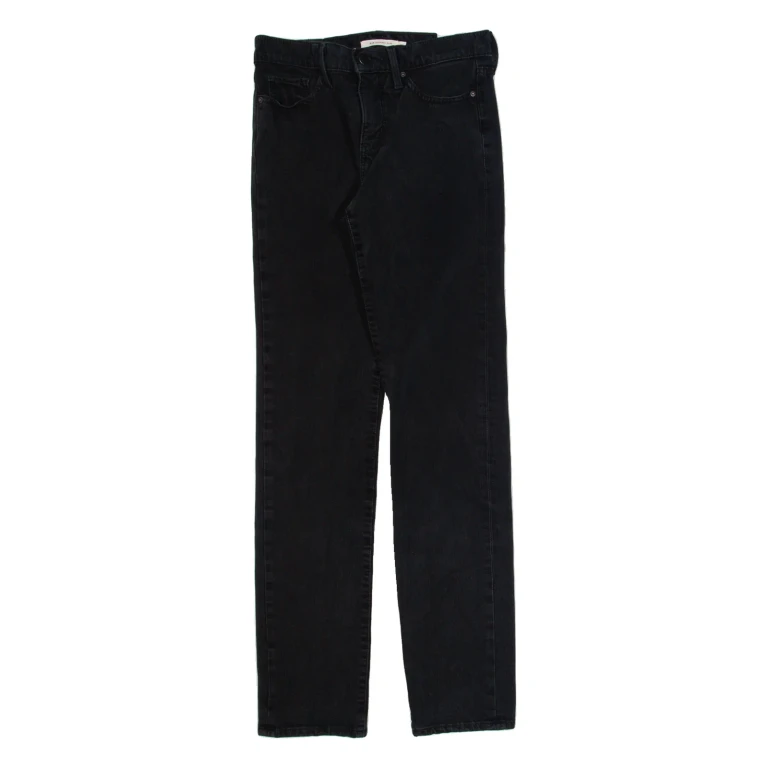 LEVI'S 312 Shaping BIG E Womens Trousers Black Slim Tapered W26 L32