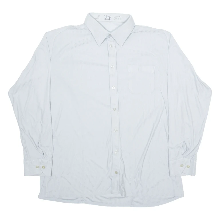 LIBERO Mens Shirt Blue Striped Long Sleeve M