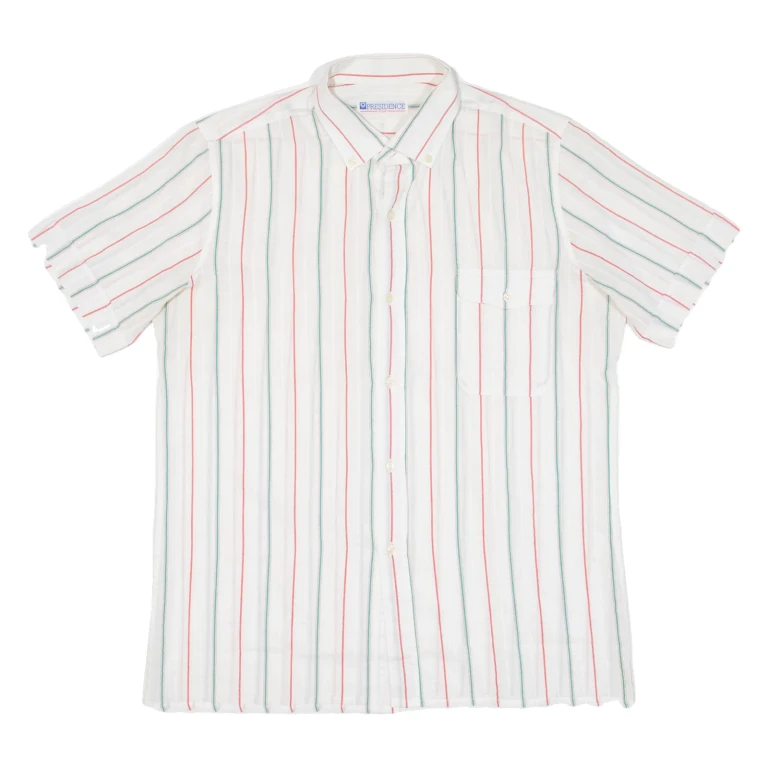 PRESIDENCE Mens Shirt White Striped M