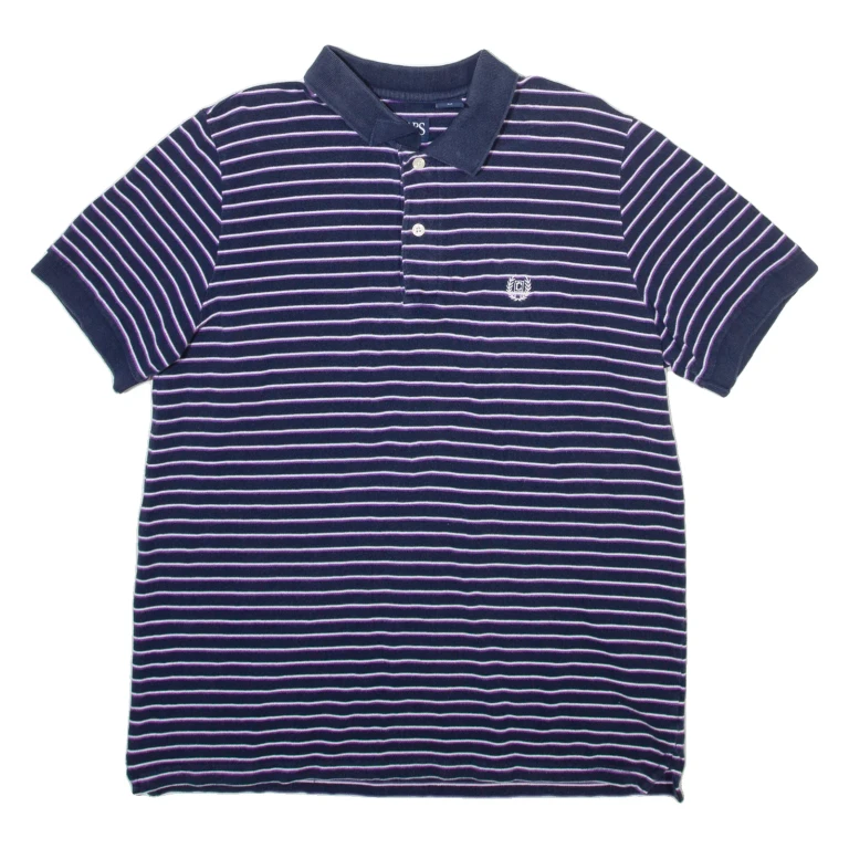 CHAPS Mens Polo Shirt Blue Striped M