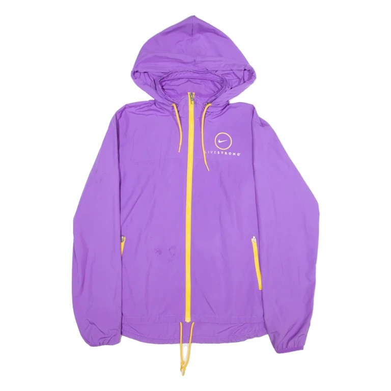 NIKE Womens Track Jacket Purple Hooded XL
