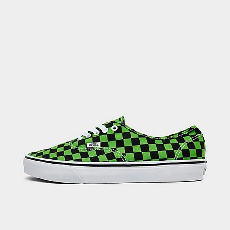 Men's Authentic Casual Shoes in Checkerboard Green/Black Size: 7.5