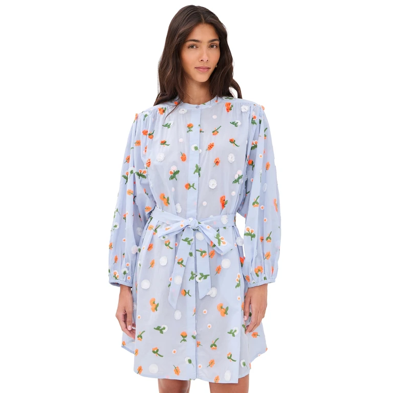 ESSENTIEL ANTWERP Jalen Embroidered Dress Combo3 Nile Blue L