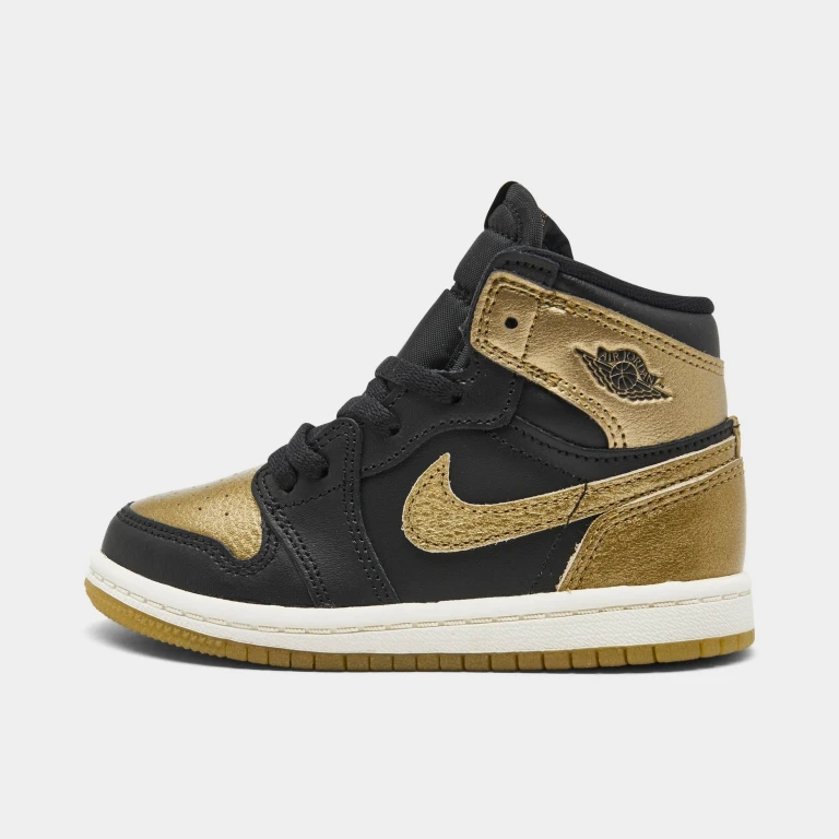 Toddlers Air Jordan Retro 1 High Og Td 'Black Metallic Gold'