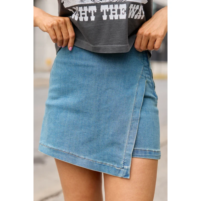 My Favorite Medium Wash Denim Skort
