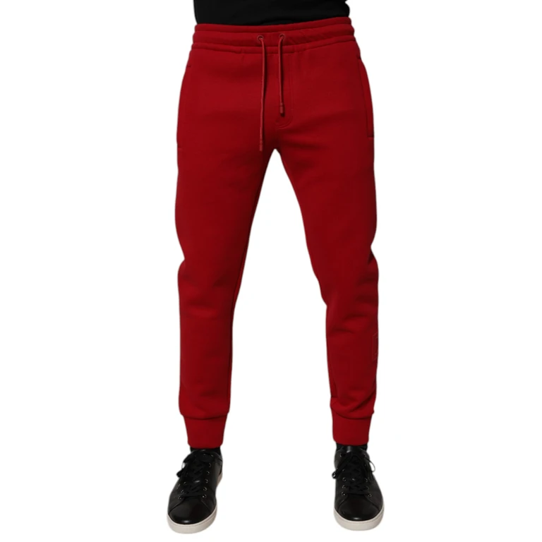 Dolce & Gabbana Red Cotton Jogger Jogging Pants Nylon - Men