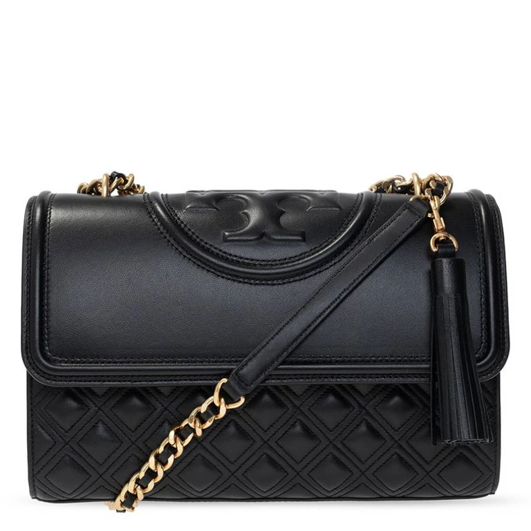 Black Fleming Convertible Leather Shoulder Bag