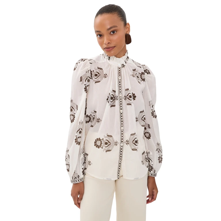 Annabel Java Cactus Shirt Off-White XS