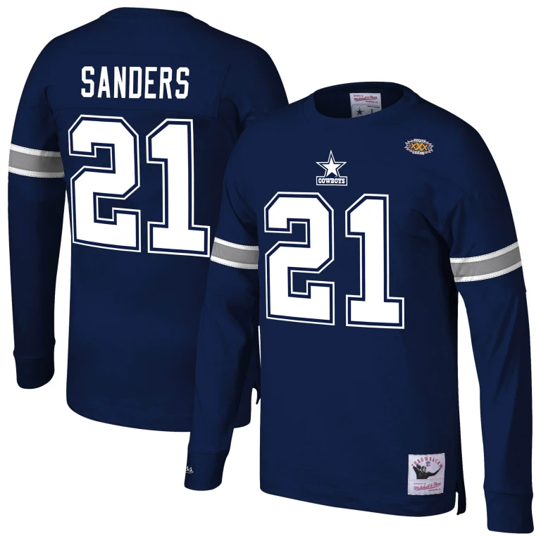 Men's NFL N & N Ls Tee Cowboys 1996 Deion Sanders Long Sleeve Shirts