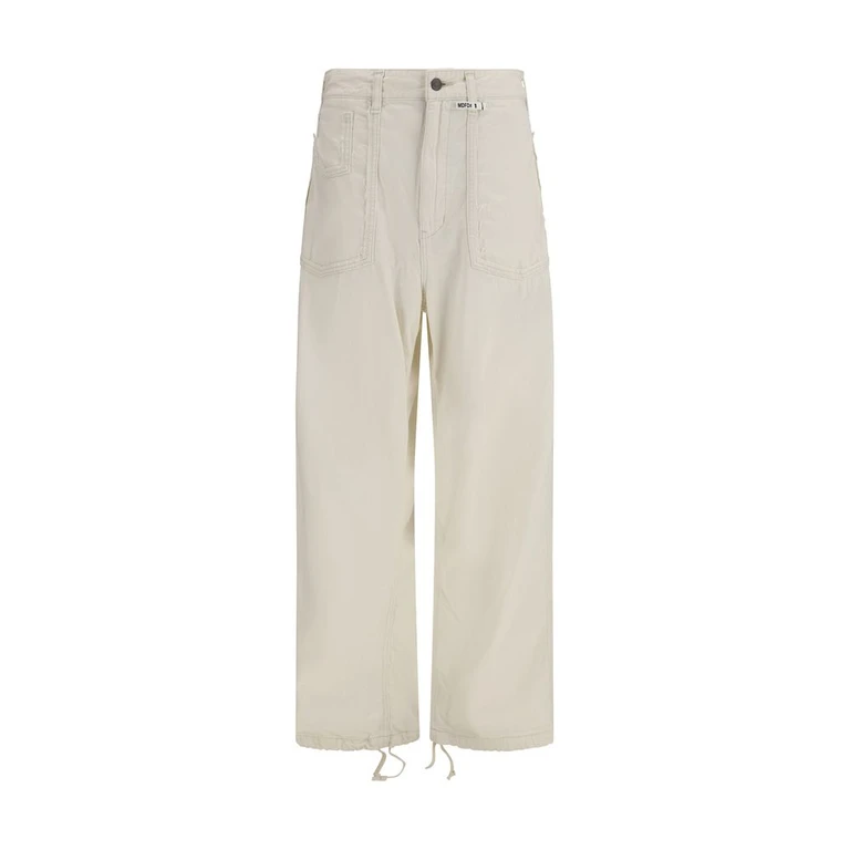 White Cotton Casual Pants - Women