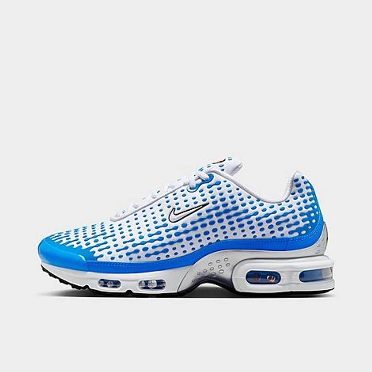 Nike Men's Air Max Plus VII Casual Shoes in White/Blue Crystal/Metallic Silver Size: 7.5