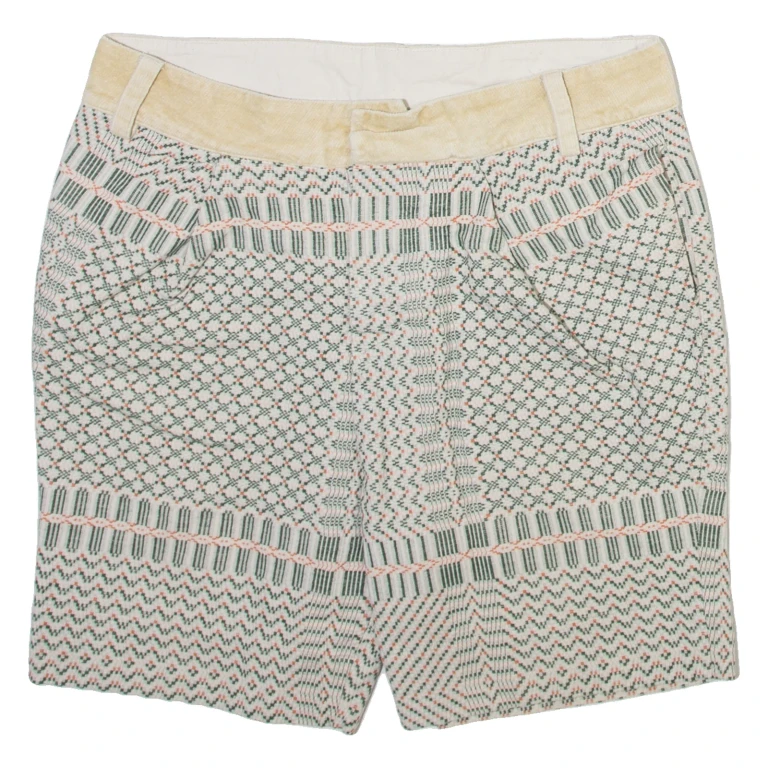 IIG-LOO DESIGN Womens Casual Shorts Cream Striped M W32