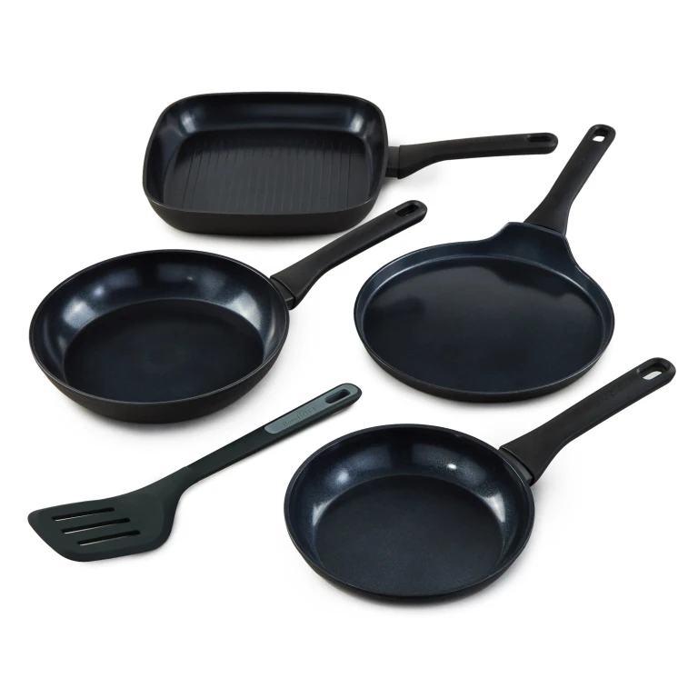 DiNA Helix 5pc Nonstick Specialty Pan Set with Turner, Recycled Aluminum