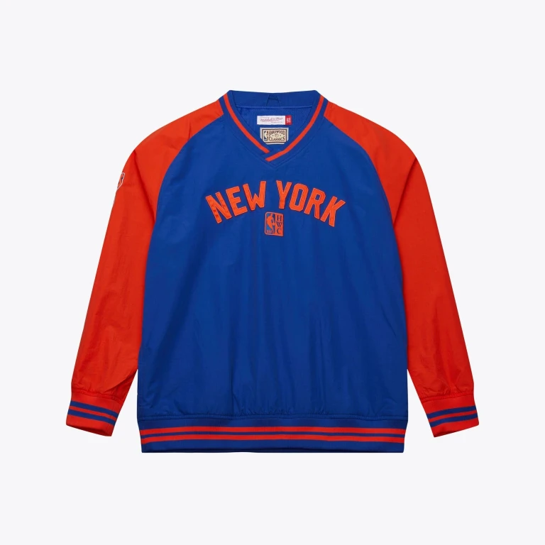 Men's NBA Nylon Pullover Jacket Vintage Logo Knicks Pullovers