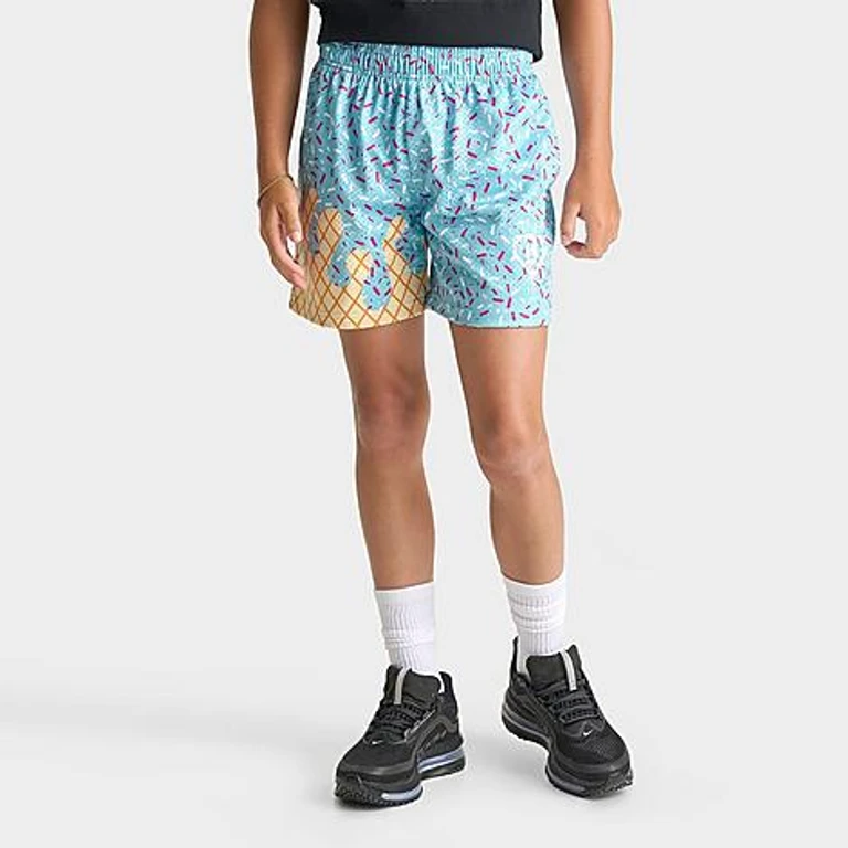 Big Kids Ice Cream Mesh Shorts in Teal Size: Small