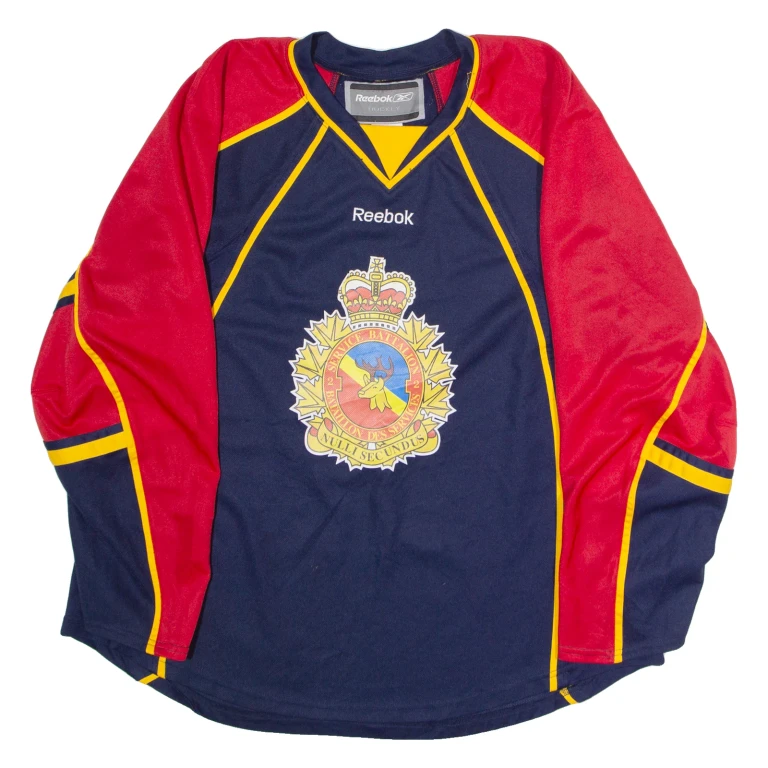 REEBOK 22nd Service Battalion #9 Ritchie Canadian Military Hockey Mens Jersey Blue USA XL