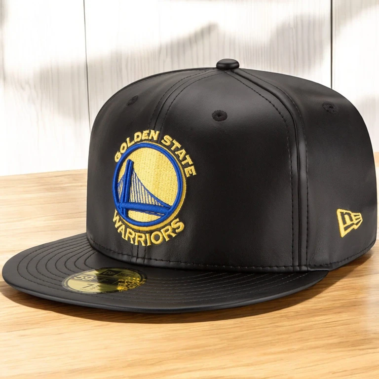 Men's NBA 59Fifty Faux Leather Fitted Cap Golden State Warriors