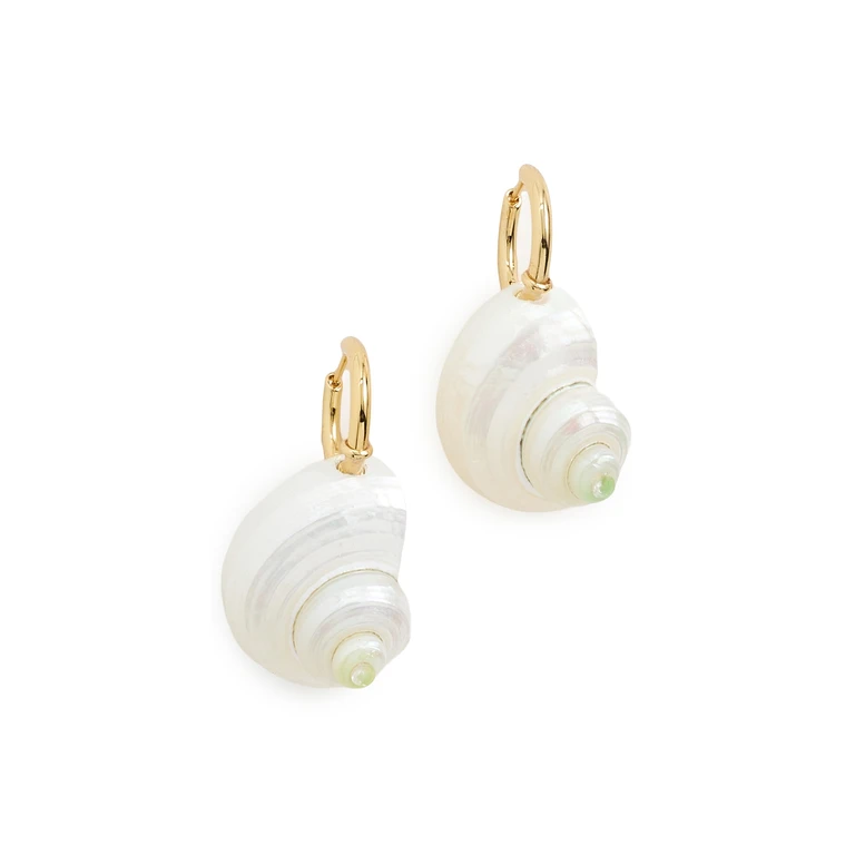Madewell Shell Statement Hoop Earrings Antique Gold One Size