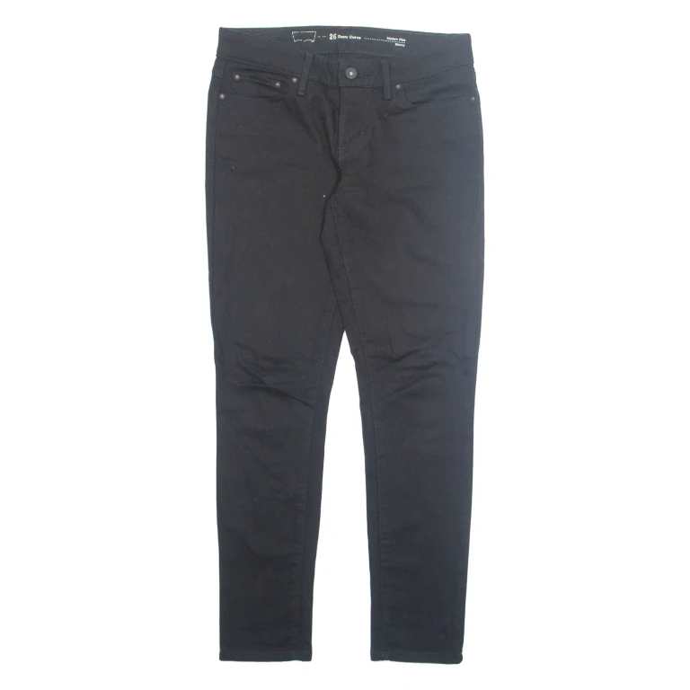 LEVI'S Womens Jeans Black Regular Tapered W26 L30